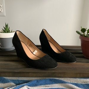 Black Suede Wedges